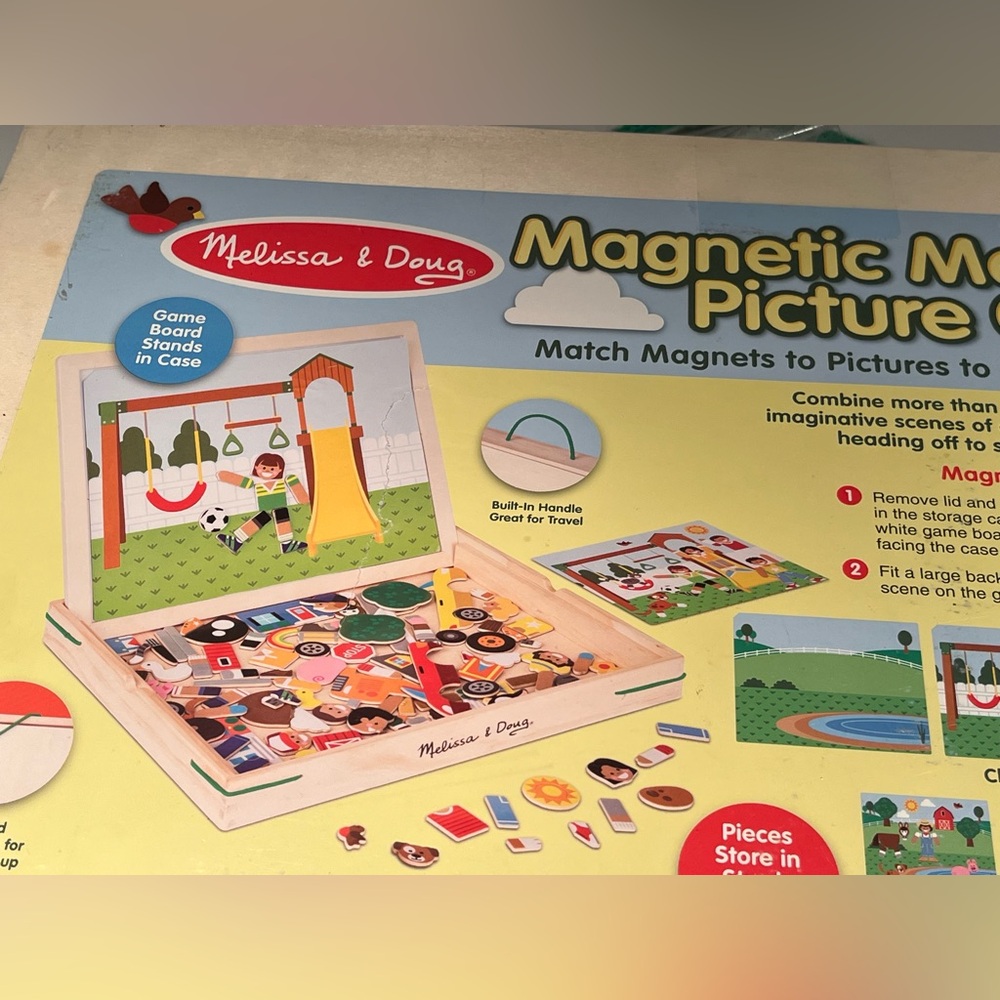 Melissa & Doug Magnetic Matching Picture Game. 100 plus wooden magnets